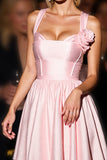 Pink A Line Homecoming Dress with 3D Flower