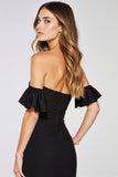 Strapless Black Homecoming Dress with Ruffles