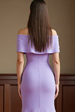 Mermaid Off The Shoulder Lilac Formal Dress with 3D Flowers