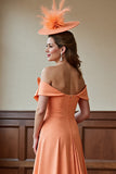 Off The Shoulder A Line Sunset Midi Mother of the Bride Dress