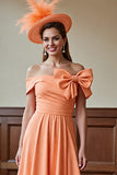 Off The Shoulder A Line Sunset Midi Mother of the Bride Dress