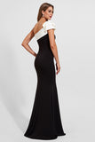 One Shoulder Mermaid Black Tie Dress