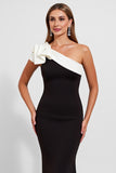 One Shoulder Mermaid Black Tie Dress