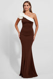 One Shoulder Mermaid Black Tie Dress