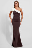 One Shoulder Mermaid Black Tie Dress