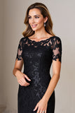 Black A Line Mother of the Bride Dress with Appliques