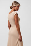 Champagne A Line Mother of the Bride Dress with Ruffles