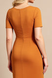 Mermaid Orange Ruffled Mother of the Bride Dress