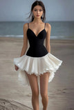 Black A Line Short Graduation Dress
