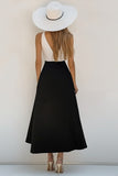Black White A Line V Neck Holiday Party Dress