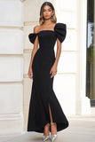Mermaid Long Black Tie Dress with Slit