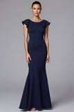 Navy Mermaid Long Formal Dress