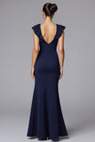 Navy Mermaid Long Formal Dress