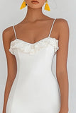 Ruffled Short Ivory Graduation Dress