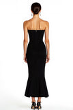 Mermaid Strapless Midi Black Tie Dress