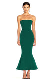 Mermaid Strapless Midi Black Tie Dress