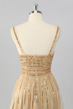 Gold A-Line Cut-Out Sequin Mini Homecoming Dress