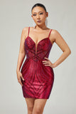 Bodycon Beaded Black Homecoming Dress