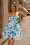 Pink Sweetheart Corset A-Line Printed Homecoming Dress With Sequins
