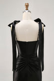 Black Rhinestone Tight Homecoming Dress with Slit