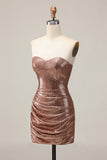 Sparkly Fuchsia Sweetheart Bodycon Homecoming Dress