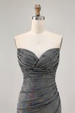 Beaded Strapless Bodycon Black Homecoming Dress