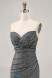 Beaded Strapless Bodycon Black Homecoming Dress