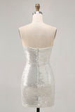 Beaded Strapless Bodycon Black Homecoming Dress