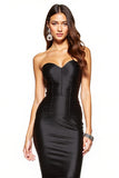 Mermaid Satin Strapless Black Tie Dress