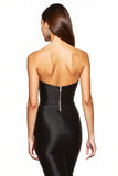 Mermaid Satin Strapless Black Tie Dress