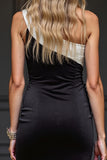 Bodycon Black And White One Shoulder Mini Dress