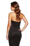 Simple Strapless Black Bodycon Midi Dress