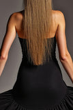 A-Line Strapless Little Black Dress with Ruffles