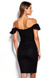 Off The Shoulder Black Bodycon Mini Dress