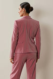 2-Piece Notched Lapel Grey Pink Women's Suit