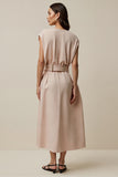 A Line Blush V-Neck Midi Work Dress