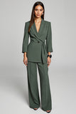 Dark Green 2-Piece Peak Lapel Women's Suit