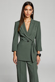 Dark Green 2-Piece Peak Lapel Women's Suit