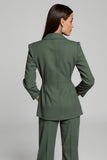 Dark Green 2-Piece Peak Lapel Women's Suit
