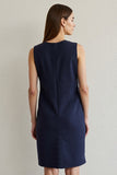 Sheath Navy Midi Work Dress