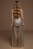 Sequin Golden 2-Piece Notched Lapel Work Suit