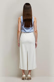 White And Blue Stripe Sheath Work Dress