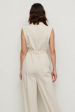 V-Neck Ivory Long Sheath Work Jumpsuits