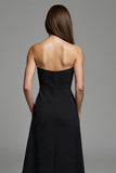 Strapless Black Cut Out A Line Formal Dress