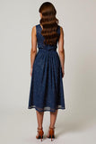 Sparkly Navy V-Neck Cocktail Dress