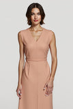 Orange Sheath Grey Green Midi Work Dress