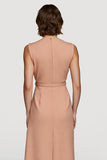 Orange Sheath Grey Green Midi Work Dress