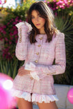 Pink Ruffled Tea Party Dress with Long Sleeves