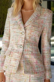 Light Pink Tweed Long Sleeve 2-Piece Mini Dress