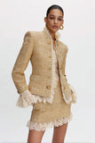 Lace Golden 2-Piece Tweed Mini Dress